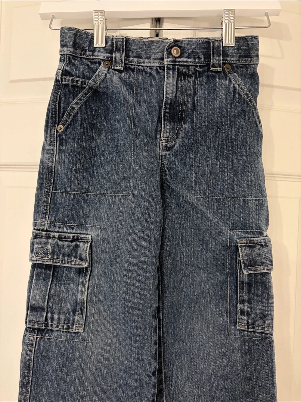 Gymboree Jeans VTG Wide-Leg Denim Cargo Pants with Flap Pockets Size 5